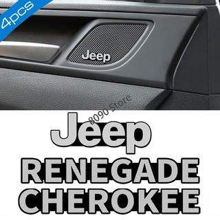 สติกเกอร์ตราสัญลักษณ์ Jeep Renegade Cherokee Compass ขนาดเล็ก ดัดแปลง สําหรับติดตกแต่งภายในรถยนต์ 4 ชิ้น ต่อชุด