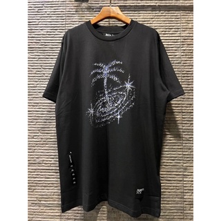 PALM ANGELS PALM GALAXY PRINT BLACK COTTON T-SHIRT เสื้อยืดคอกลมแขนสั้น ปาล์มแองเจิล สกรีนรูปต้นมะพร้าว อวกาศ กาแล็กซี่