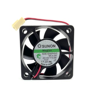 พัดลม SUNON 50x50x15 MODEL KDE1205PHV3  DC12V 0.5W. Size  2สาย