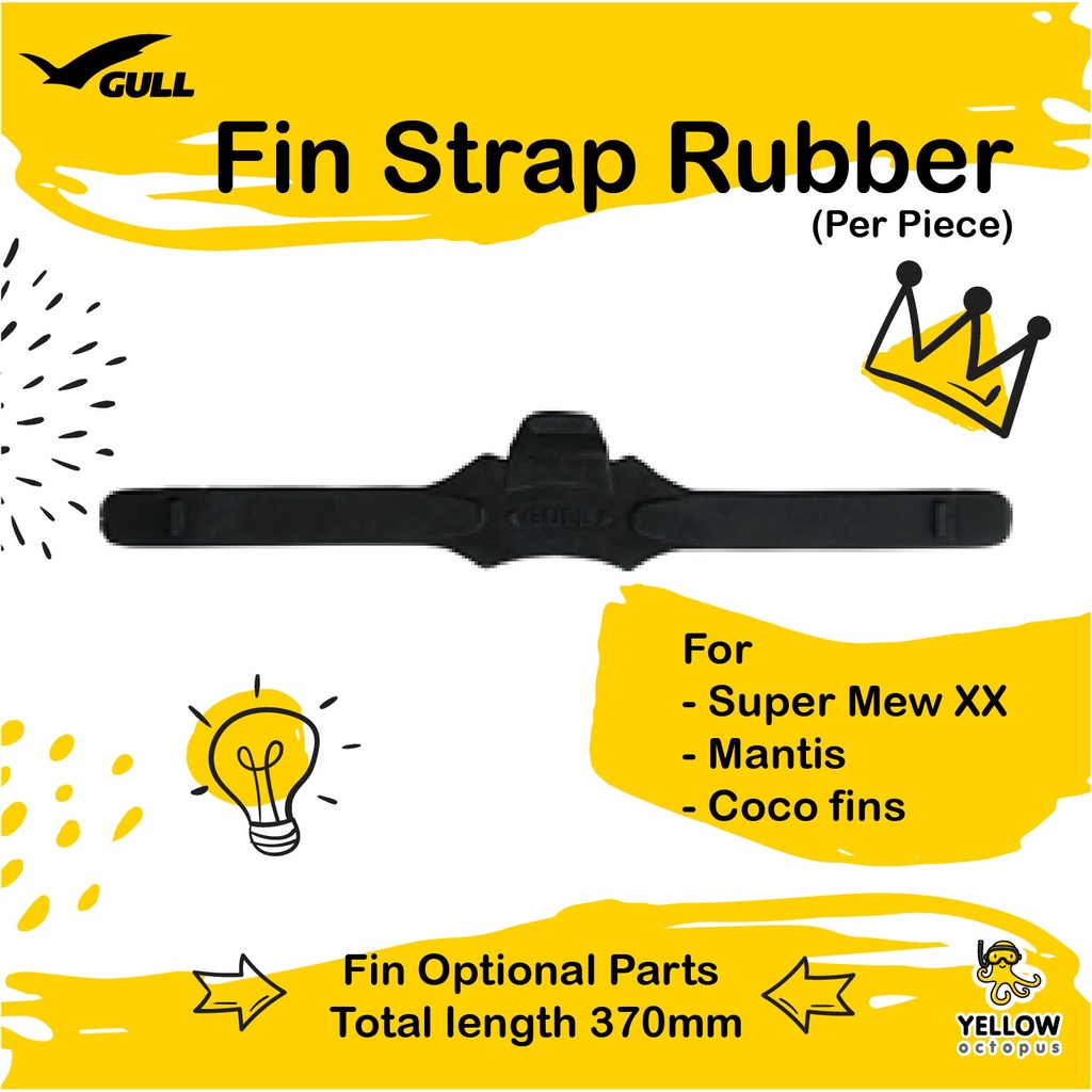 Gull Fin Strap Rubber (Per Piece) For Super Mew XX, Mantis,  Coco fins(Sunbeam)