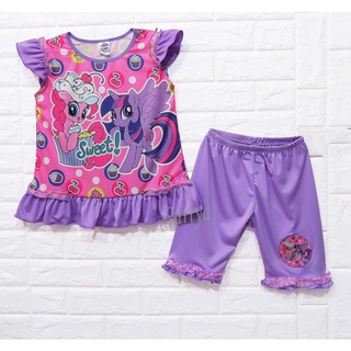 ชุดเซตเด็กหญิง (4-10ขวบ) โพนี่ ลิขสิทธิ์แท้ ผลิตไทย My Little Pony เสื้อกางเกงเด็ก ชุดเซ็ทผ้ามัน ชุดโพนี่ ชุดเด็กหญิง