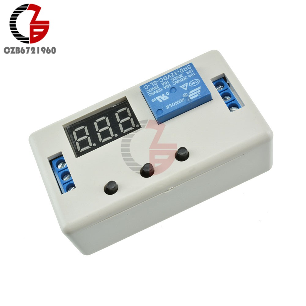 Digital LED Display DC 12V Time Delay Relay Module Programmable Timer Relay Control Switch Trigger Cycle with Case