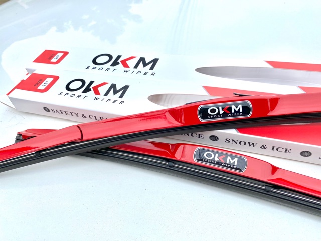 OKMใบปัดน้ำฝน Premium สีแดง wiper blade (ราคาต่อ1ข้าง)