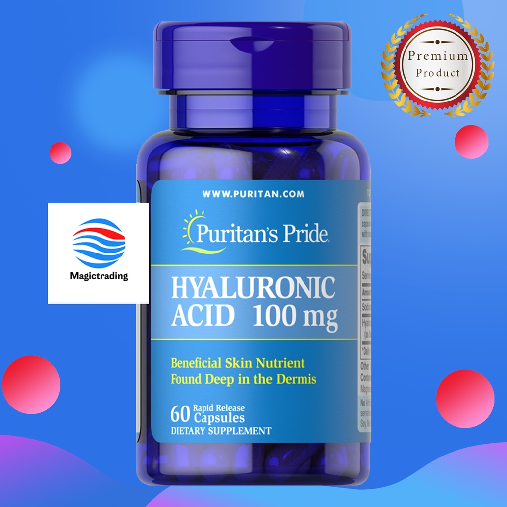 Puritan's Pride Hyaluronic Acid 100 mg / 60 Capsules