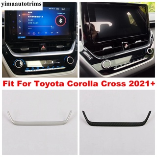 ฝาครอบช่องแอร์คอนโซลกลางรถยนต์ คาร์บอนไฟเบอร์ ผิวด้าน สําหรับ Toyota Corolla Cross 2021