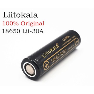 ถ่านชาร์จ 18650 LiitoKala Lii-30A 3.7V 18650 3000mAh battery discharge 20A dedicated Power battery Rechargeable