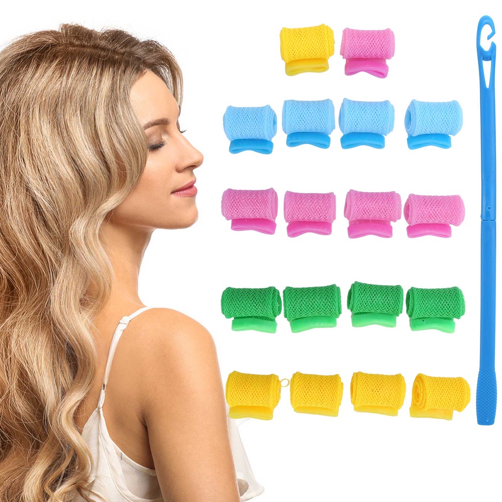 b_Jupiter322 ชุดโรลม้วนผมพลาสติก ที่ม้วนผม ชุดโรลม้วนผม ดัดผม แบบเกลียว พร้อมตะขอ Diy