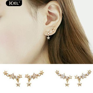 Kiel จี้คอรูปดาวห้าแรด Rhinestone Ear Ears