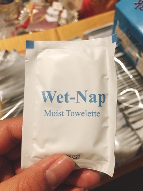 wet naps moist towelettes