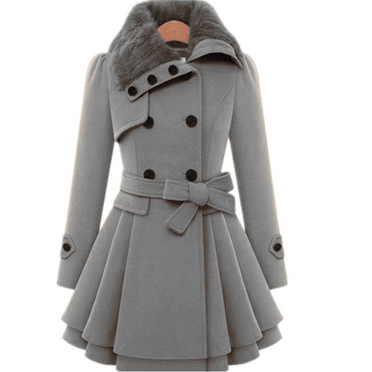 Grey dress coat womens hot sale