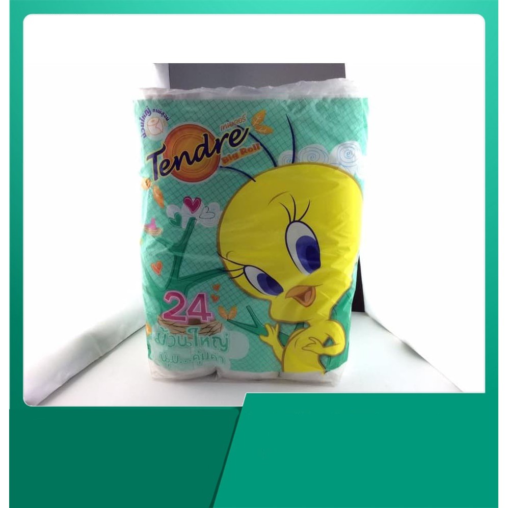 สินค้าพร้อมส่ง ราคาพิเศษ กระดาษชำระ กระดาษทิชชู  กระดาษทิชชู่ เทนเดอร์ Tender ม้วนใหญ่ 24 ม้วน ความย
