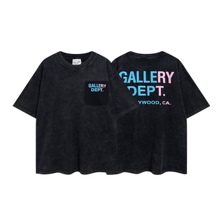 เสื้อยืดแขนสั้นลําลอง ผ้าฝ้าย พิมพ์ลาย GALLERY&amp;DEPT แฟชั่นคู่รัก สไตล์คลาสสิก สําหรับผู้ชาย และผู้หญิง