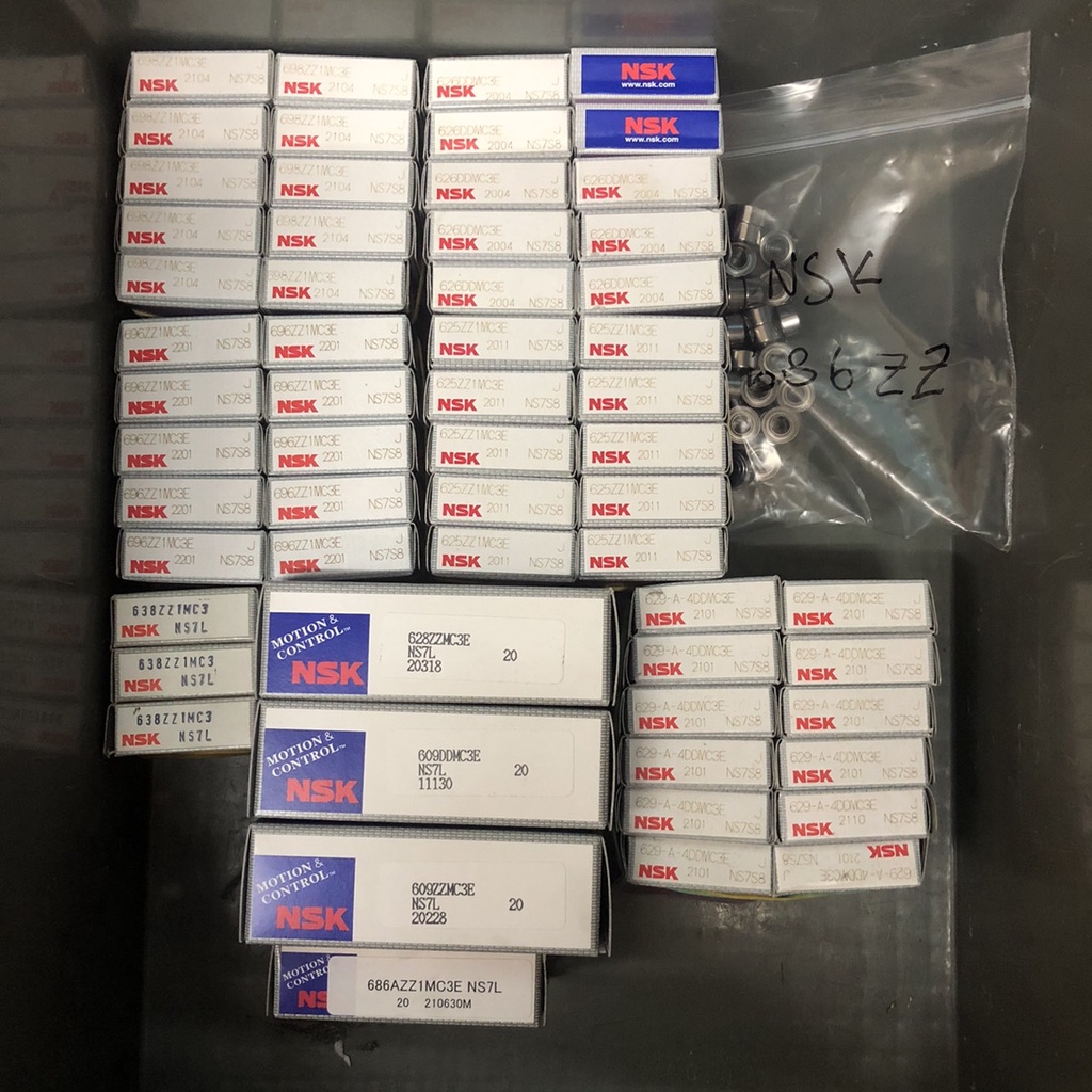 NSK แท้ 625zz 626zz 629DD 628ZZ 609ZZ 686ZZ 696ZZ 638ZZ ตลับลูกปืนจิ๋ว miniture size bearing NSK แท้