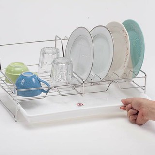 KOWA HOMEWARE KWH-DR007Wall DishRack With tray  Size 47x25x20 Cm.ชั้นวางจาน แบบติดผนังพร้อมถาดรองน้ำ