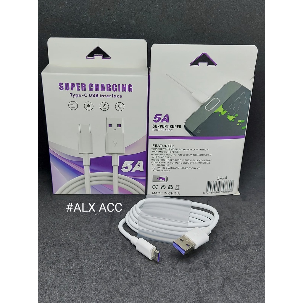 สายชาร์จข้อมูลชาร์จเร็ว Type-C 5A / สายเคเบิลข้อมูลเทอร์โบ 5A