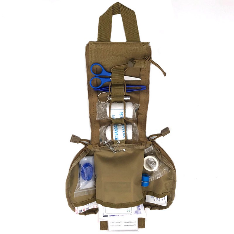 Kit De Premiers Secours De Survie – Trousse Médicale Tactique Kaki Pour Camping Et Outdoor