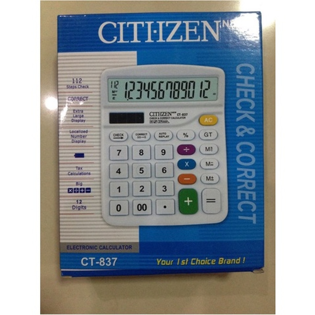 เครื่องคิดเลข  citizen รุ่นct-837 ของแท้ 100%