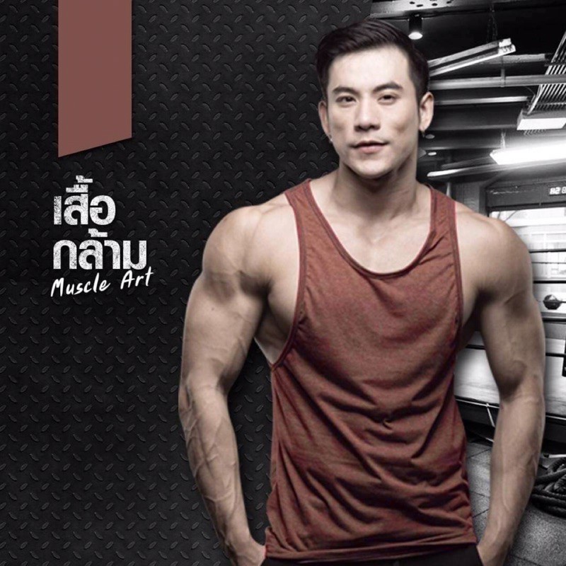 เสื้อกล้ามผู้ชาย เปิดปีก ทรงตรง พลัสไซส์ งานตัดเอง ไม่ซ้ำใคร แบรนด์ไทย MuscleArt ภาพถ่ายจากงานจริง - รูปที่ 6