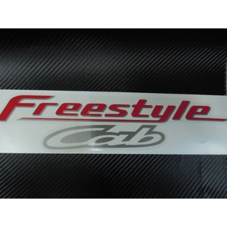 สติ๊กเกอร์แบบดั้งเดิมติดท้ายรถ MAZDA คำว่า Freestyle Cab ติดรถ แต่งรถ มาสด้า sticker FreestyleCab แค๊ป