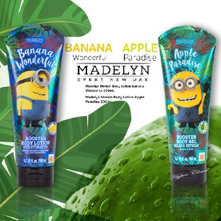 MADELYN Minions เมเดอร์ลีน มินเนี่ยน บูสเตอร์ บอดี้ โลชั่น Booster Body Lotion BANANA Wonderful &amp; Apple Paradise 200ml