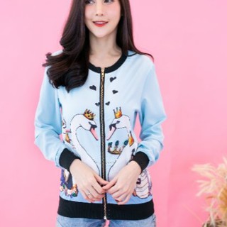 เสื้อคลุมแขนยาวลายการ์ตูน งานเกาหลี สไตล์งานเกาหลีสวยน่ารักมาก  881#