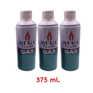 Buga Flame Gas Refill แก๊สกระป๋องแพ็ค3กระป๋อง สำหรับเติม ไฟแช็คและปืนจุดเตาแก๊ส