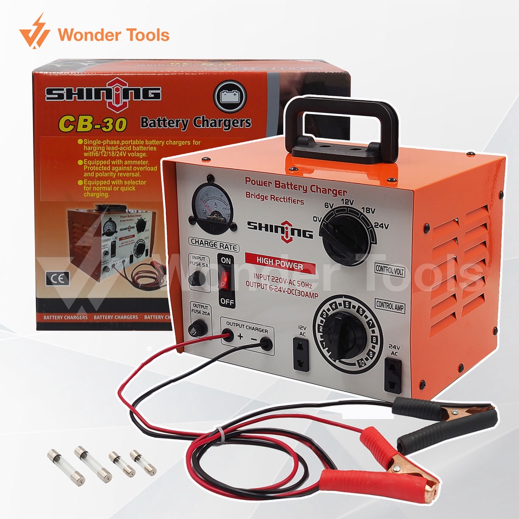 SHINING เครื่องชาร์จ รุ่น CB-30 เครื่องชาร์จแบตเตอรี่รถยนต์ ทุปกระเภท