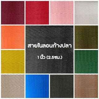 (1หลา) สายไนลอนลายก้างปลา ขนาด 1นิ้ว (2.5ซม.) สายเนื้อไนลอน สำหรับทำสายกระเป๋า/รองเท้า