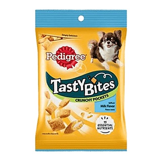 เพดดิกรี ขนมสุนัข เทสตี้ ไบทส์ ครันชี่ พ็อกเก็ต รสนม 60 กรัม อาหารสุนัข Pedigree Dog Snack Tasty Bites Crunchy Pockets M