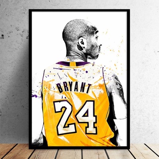 รูปติดผนังแต่งห้อง ภาพติดผนัง ภาพโคบี้ รูปติดดผนัง ระลึกถึง Kobe Bryant นักบาสเกตบอล NBA ภาพแขวงผนัง ภาพติดผนัง ไร้กรอบ