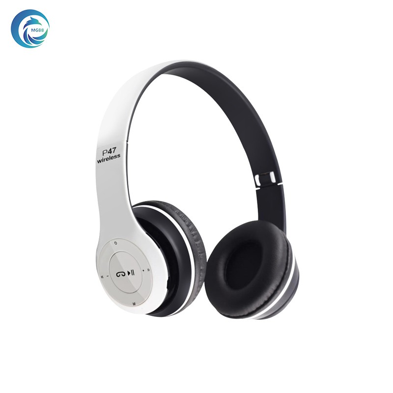 MGBB หูฟังบลูทู ธ ไร้สายรุ่น ไร้สาย ใส่เมมโมรี่/ ฟังวิทยุF.M Bluetooth Headphone Stereo รุ่นP47-White / Black