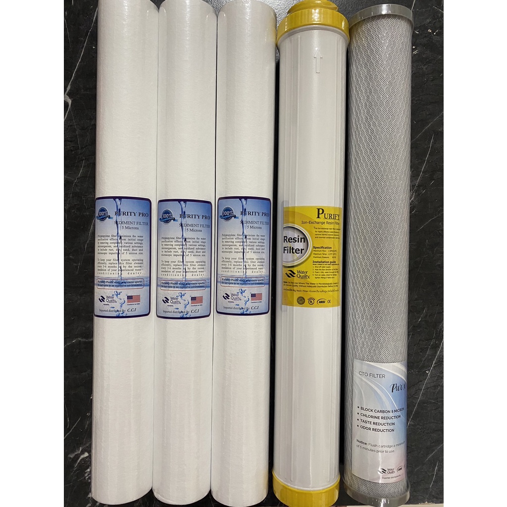 ไส้กรองน้ำ 3 ขั้นตอน 20 นิ้ว ตู้กดน้ำหยอดเหรียญและเครื่องกรองน้ำ (PP3,Carbon,Resin) Set3 - รูปที่ 3