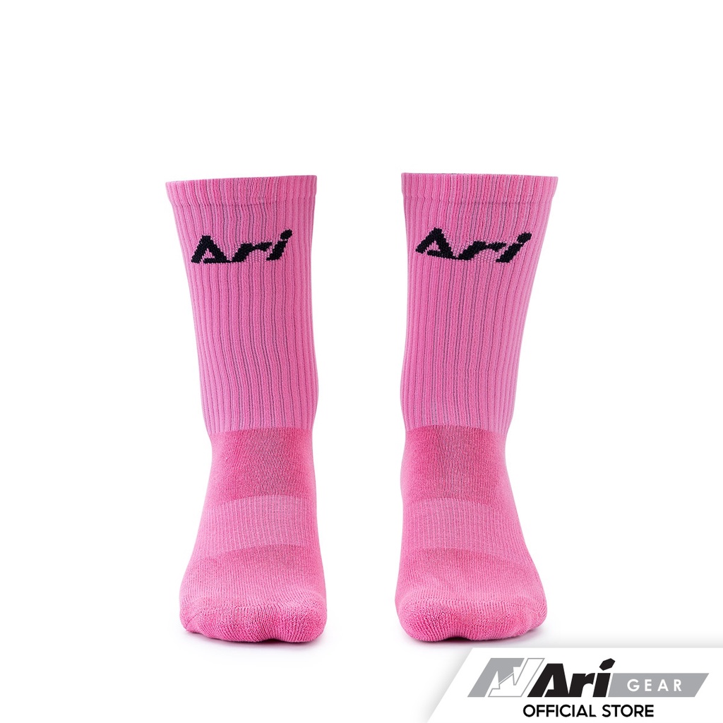 ARI CREW SOCKS - PINK (AHW1175-07) ถุงเท้าครึ่งแข้ง อาริ สีชมพู