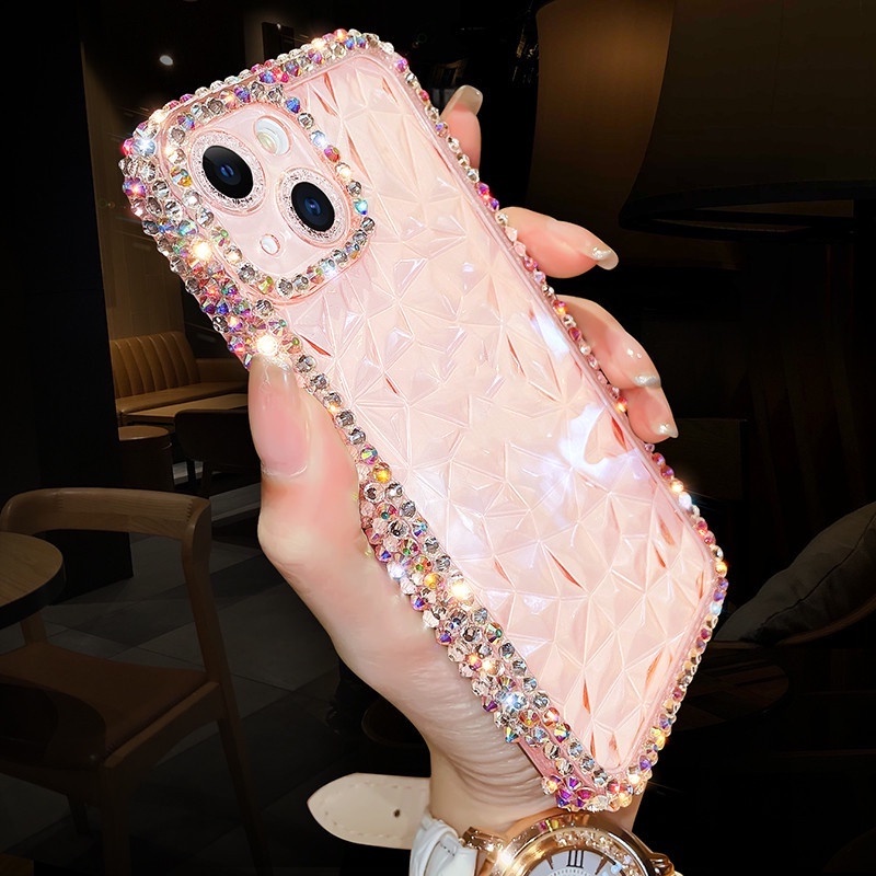 ผู้หญิงGlitterเพชรเคสโทรศัพท์สําหรับiPhone 16 15 14 13 12 11 Pro Max X XS XR 7 8 PlusปลอกหรูหราBling Rhinestoneนุ่มTPUปกหลัง