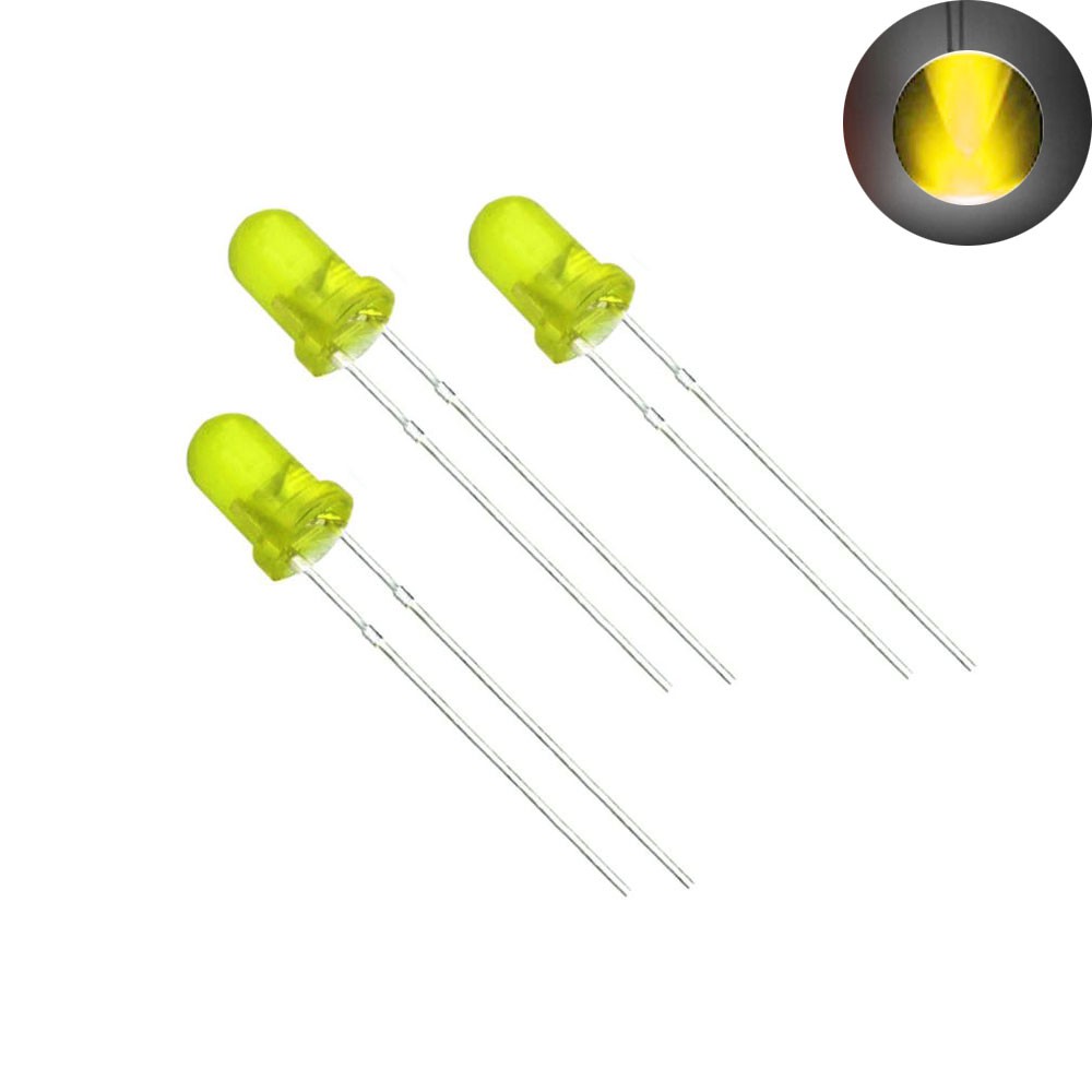 Diode LED หลอด Led ไดโอด Diy ต่อวงจรไฟฟ้า 10 ดวง (สีเหลือง)