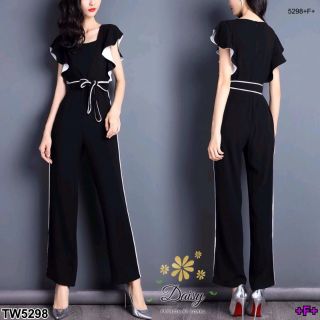 TW5298 Jumpsuit จั้มสูทขายาวผูกโบว์