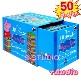 จัดส่งทุกวัน Peppa Pig Storybooks Collection 50 Books Box Set Storybooks Series 2 Yellow Box Ed ชุดหนังสือภาษาอังกฤษ