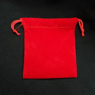 Red Velvet Bag ถุงแดงกำมะหยี่ ผ้ากำมะหยี่ ของขวัญ รูดปากถุงได้ 9 x 6.5 cm.