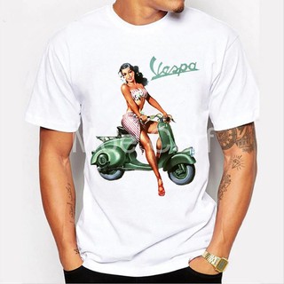 เสื้อยืดแขนสั้น พิมพ์ลายสกูตเตอร์ Vespa Charm สไตล์วินเทจ สําหรับผู้ชาย 2023