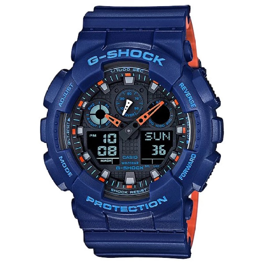 Casio G-Shock นาฬิกาข้อมือผู้ชาย สายเรซิ่น รุ่น GA-100L-2A