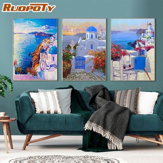 Ruopoty ภาพจิตรกรรมบนผ้าใบ อะคริลิค ตามตัวเลข ขนาด 40x50 ซม. Diy สําหรับตกแต่งผนังบ้าน