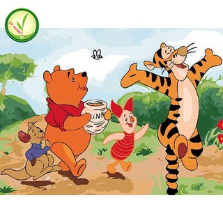 EP-HOME DIY ภาพวาดสีน้ำมัน ภาพระบายสีตามตัวเลข Winnie the Pooh unframe