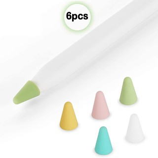(6 ชิ้น) ดินสอซิลิโคนกันลื่นหัวปากกาป้องกันปลายปกสําหรับ App…