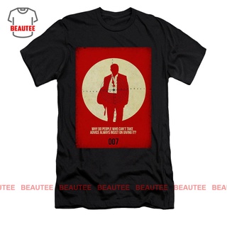 เสื้อยืด พิมพ์ลายโปสเตอร์ James Bond Casino Royale