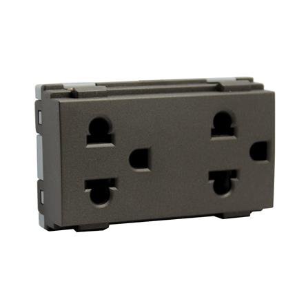 ปลั๊กและสวิตช์ไฟฟ้า เต้ารับคู่ 3 ขา มีกราวด์ HACO W8416V2-ST ใช้ต่อกับเครื่องใช้ไฟฟ้าหรืออุปกรณ์ไฟฟ้