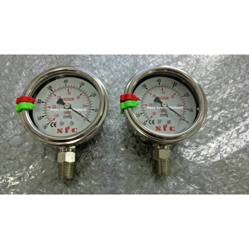 เกจวัดสูญญากาศ แวคคัมเกจ แวคคั่มเกจ แวคคั่มเกจสแตนเลส Vaccum Gauge เกจย่านการวัด 0-76 cmHg, 0-30 inH