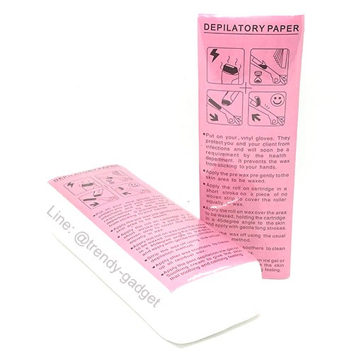 (2แถม 1) (paper wax) กระดาษแว็กซ์ขน ใช้แทนผ้าดิบ ขนาด 19x6.5 ซม. ใช้คู่กับแว็กน้ำผึ้งกำจัดขน