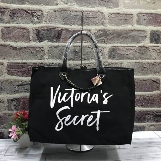 Victoria's Secret Canvas Large Tote Bag กระเป๋าทรง Tote Bag (Size L)