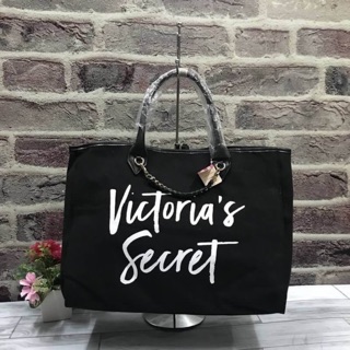 Victorias Secret Canvas Large Tote Bag กระเป๋าทรง Tote Bag (Size L)