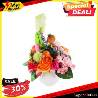 แจกันดอกไม้ตุ๊กตาตะกร้อ ฟ้าและดอกไม้ สีขาว ต้นไม้ประดิษฐ์ ARTIFICIAL FLOWERS IN DECORATIVE VASE SKY AND FLOWER 34CM WHIT